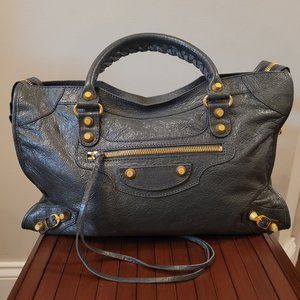 SOLD - BALENCIAGA Agneau Giant 12 Gold Hardware City, Grey